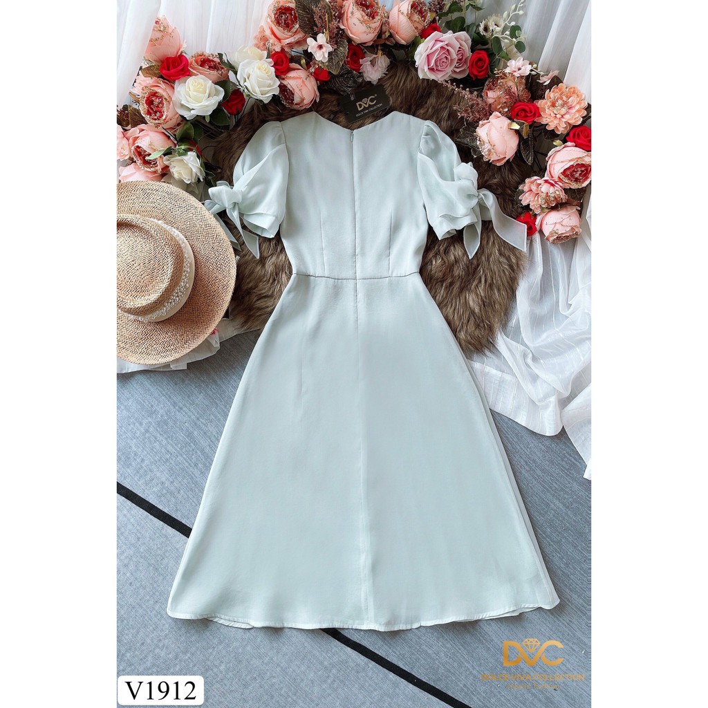 Váy xòe xanh mint V1912 - QUEEN SHOP DOLCE VIVA COLLECTION(ảnh người mẫu+ảnh trải sàn do shop chụp tự chụp)