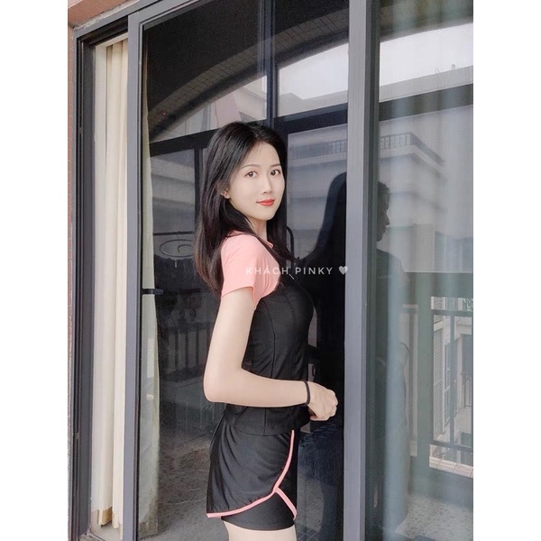 [[Đồ bơi nữ 2 mảnh big size, áo tắm nữ cộc tay, quần đùi cao cấp. Size 37-75kg