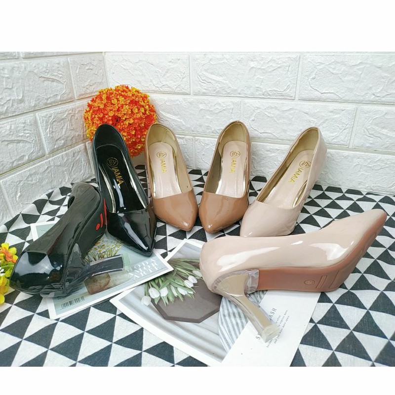 Giày Cao Gót Da Bóng Hàng Thiết Kế Gót Meka _HDO701 | BigBuy360 - bigbuy360.vn