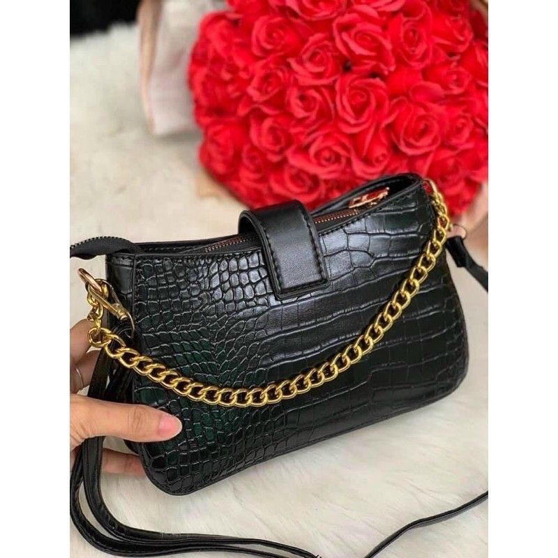 Túi kẹp nách nữ da rắn khóa vuông rẻ đẹp  TIMIBAGS TM038