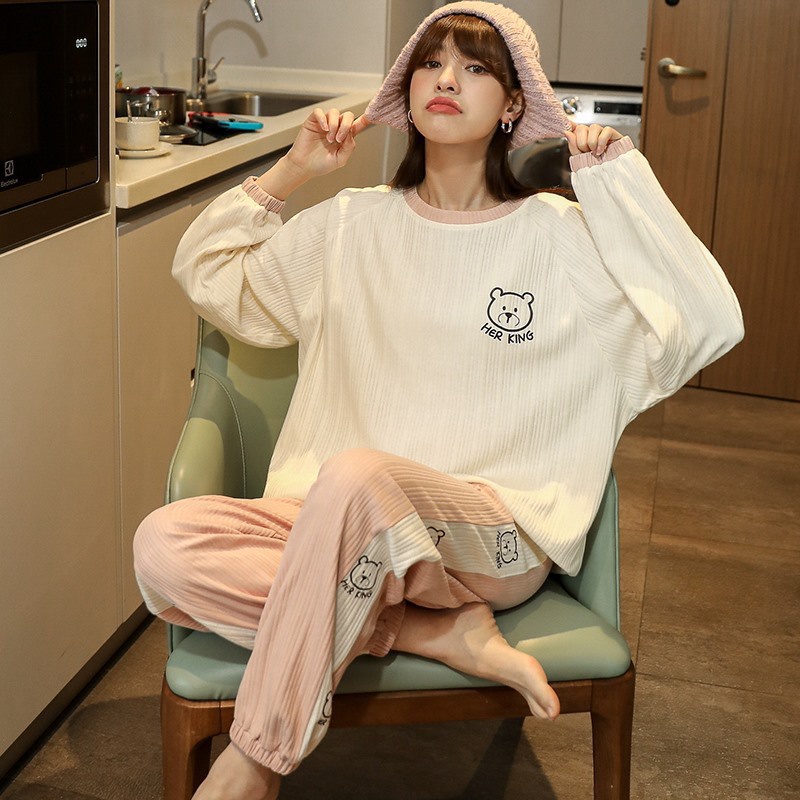 Đồ bộ pijama nữ mặc nhà cotton cao cấp tay dài siêu cute dễ thương – CTD1