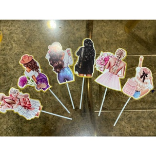 Set cắm giấy cô gái, gia đình, bố và con trai con gái