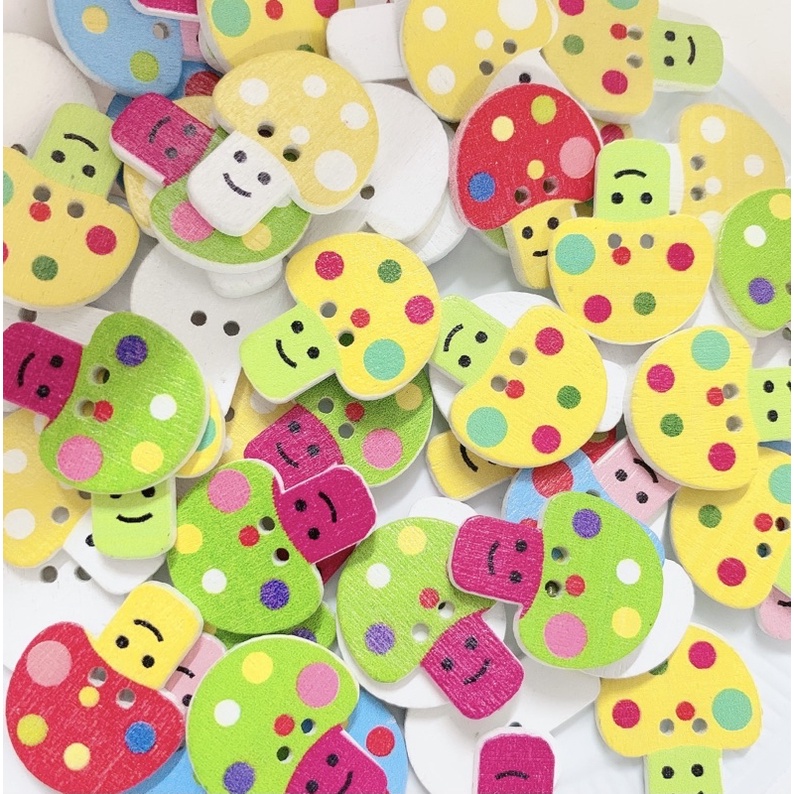 Set 10 nút ( cúc )áo hai lỗ hình nấm