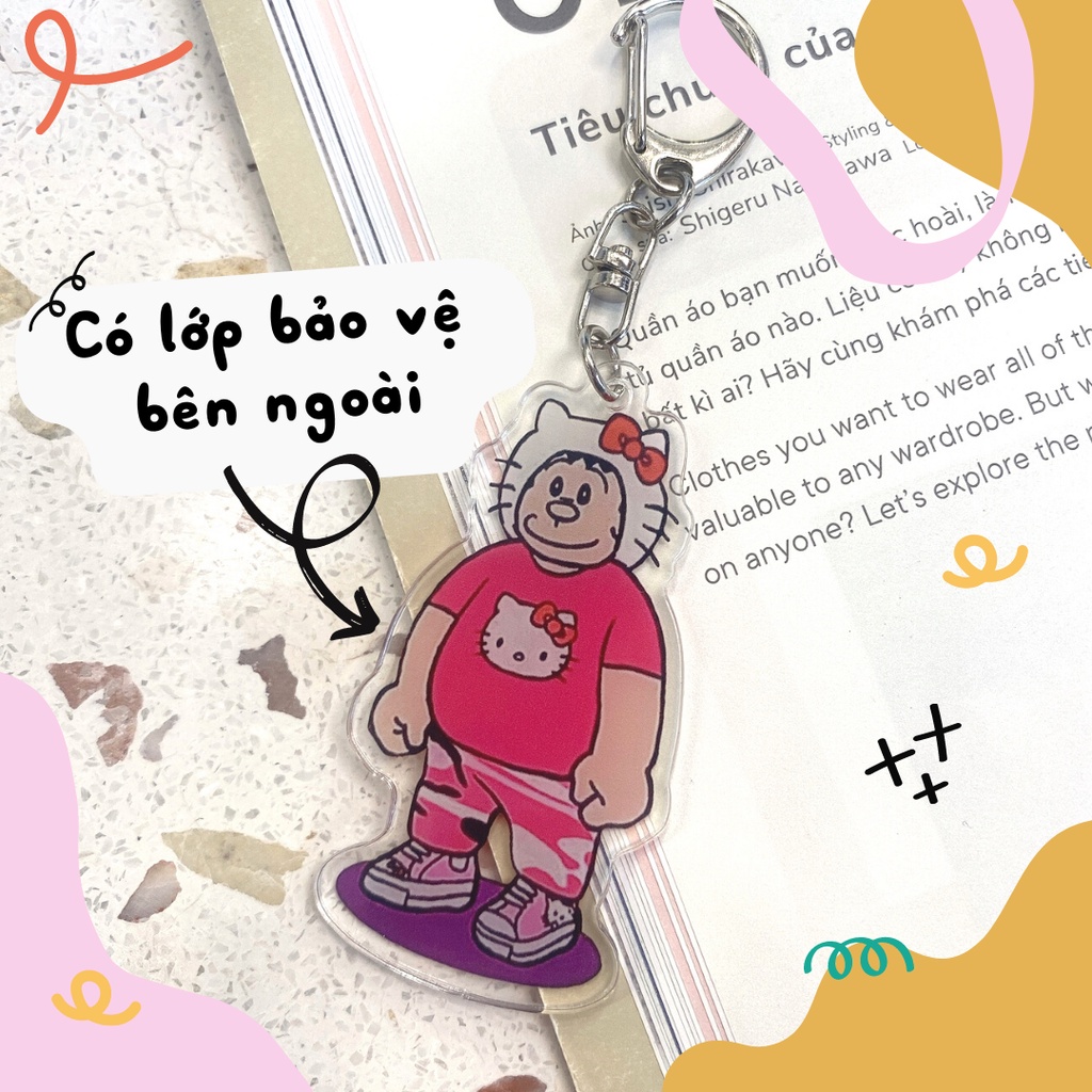 Móc khoá Chaien cục cằn Kitty dễ thương, móc khoá đôi cute nhân vật anime Jaian