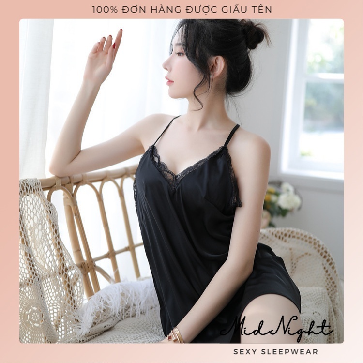 Váy Ngủ Sexy Ren Hai Dây Chữ V Ngực Sâu - Đồ Lót Gợi Cảm Quyến Rũ Đầy Khiêu Gợi Cho Nàng Mid Night Sexy | BigBuy360 - bigbuy360.vn