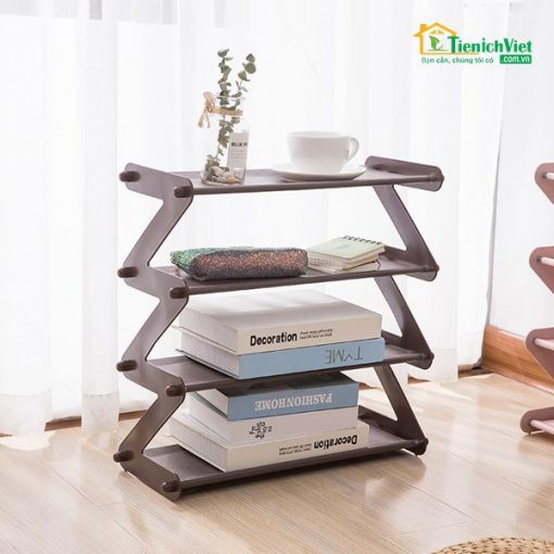 Kệ 4 tầng hình chữ Z xếp gọn đa năng