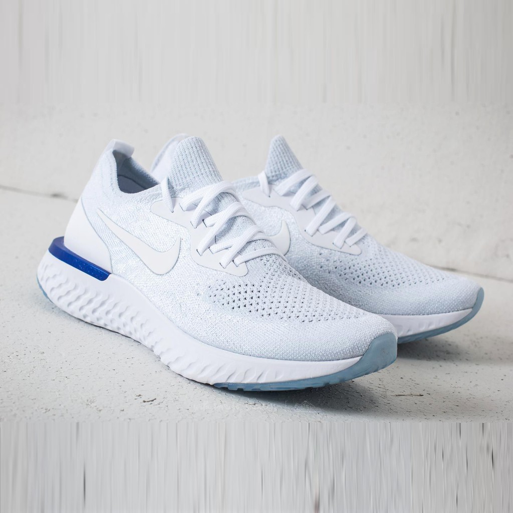 [video+ảnh thực] Giày Sneaker Epic React Flyknit White Blue | BigBuy360 - bigbuy360.vn