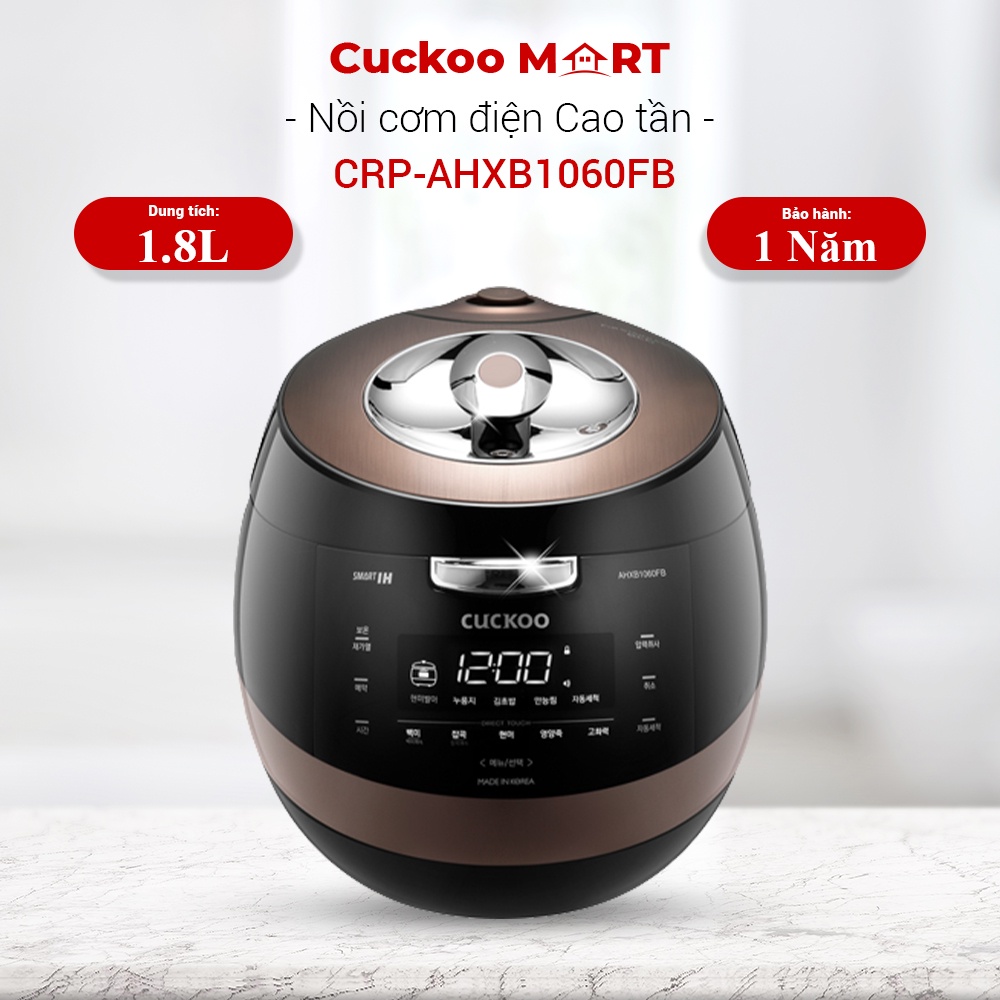 Nồi cơm điện Cuckoo Cao tần Cuckoo CRP-AHXB1060FB 1.8L, Nồi cơm điện chính hãng Nội địa