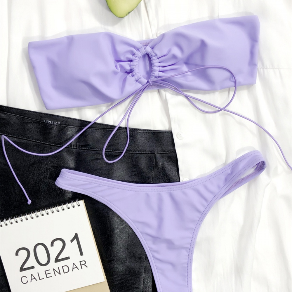 Bộ Bikini Trễ Vai Màu Tím Gợi Cảm Zj85 | BigBuy360 - bigbuy360.vn