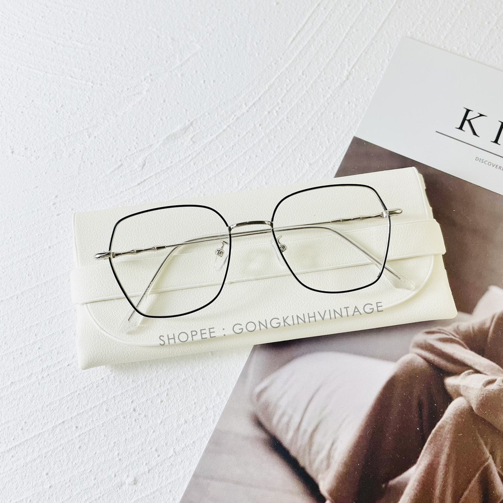 Gọng kính cận nữ , kiểu dáng vuông size to kim loại mảnh Fiveminutes 8899 | BigBuy360 - bigbuy360.vn