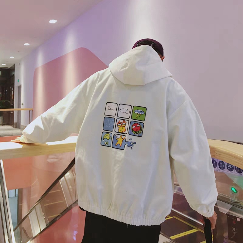 Áo Khoác Dù Nam Nữ Kiểu Dáng Trẻ Trung in Phối Hình Dễ Thương TP137 [NewUnisex]