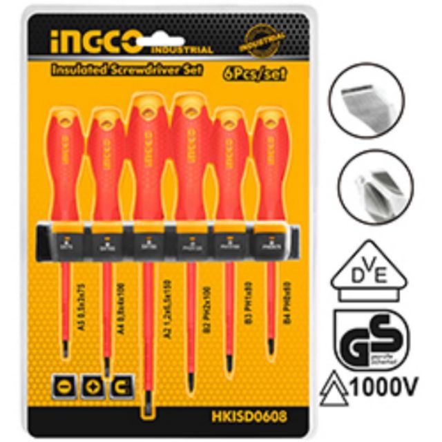 Tua vít cách điện INGCO HKISD0608