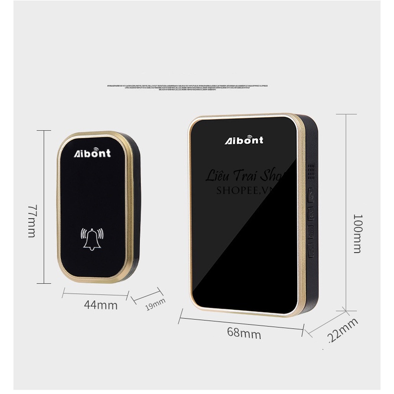 Chuông cửa không dây Aibont kiêm đồng hồ nhiệt kế ẩm kế 150m