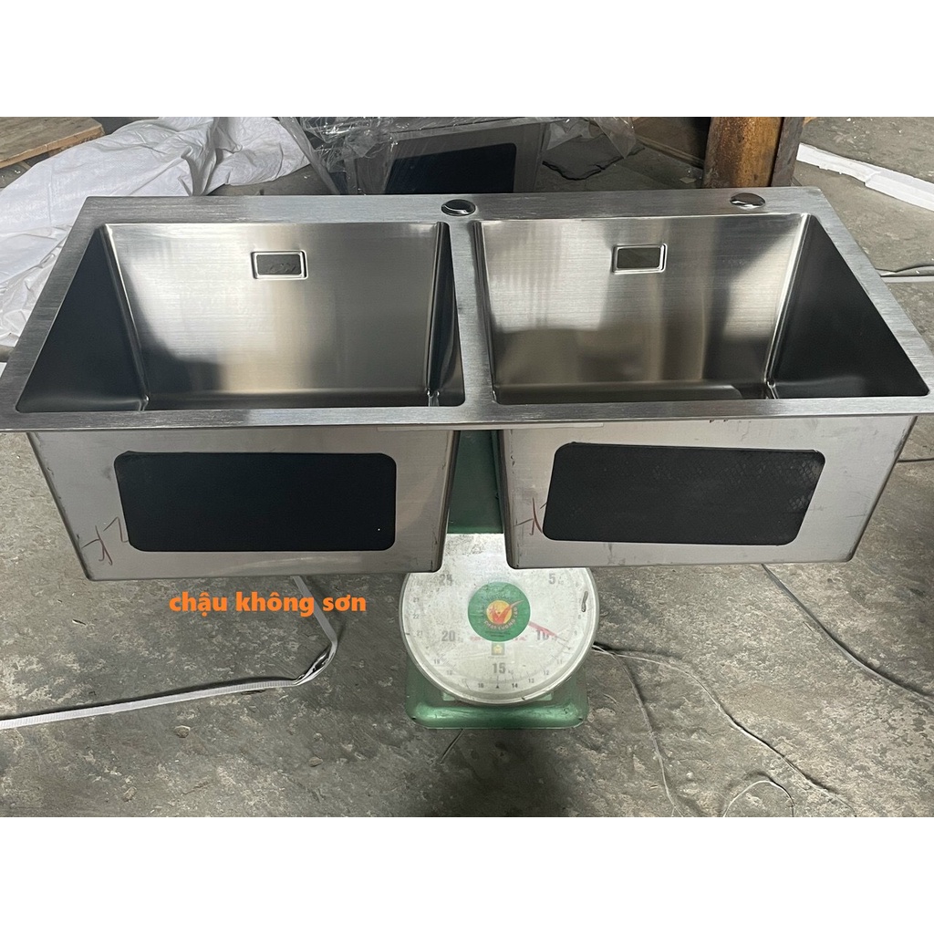 Chậu Rửa Chén Bát 100% INOX 304 N5 8245 NA.GRAND Mặt 3.5ly, chậu không sơn và Xả Chậu và Rổ