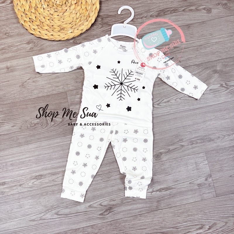 Bộ dài tay cài vai chất liệu petit 3 màu size 6M đến 3y