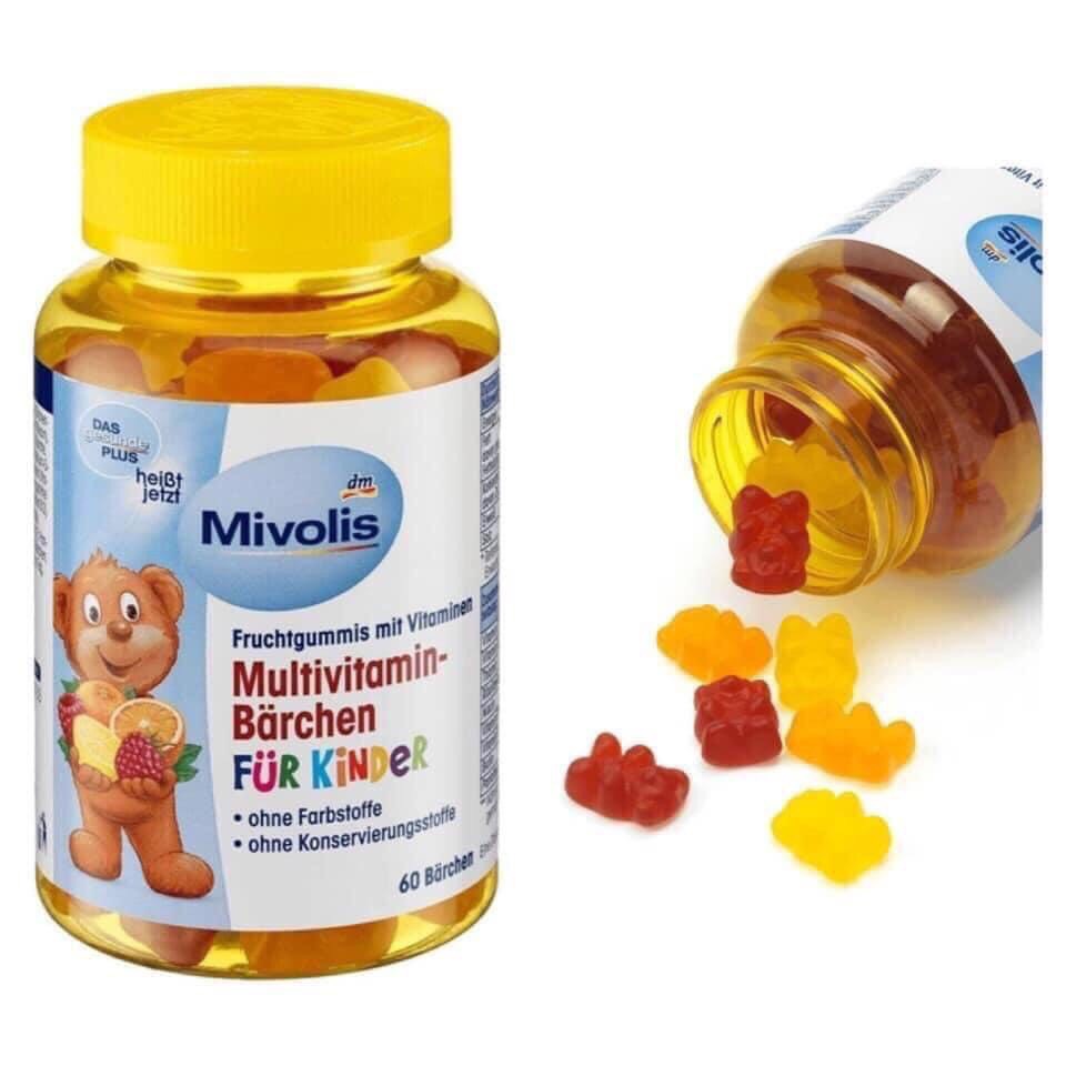 ĐỨC - Kẹo gấu Mivolis DM bổ sung vitamin tổng hợp giúp bé ăn ngon, tăng sức đề kháng hộp 60 viên