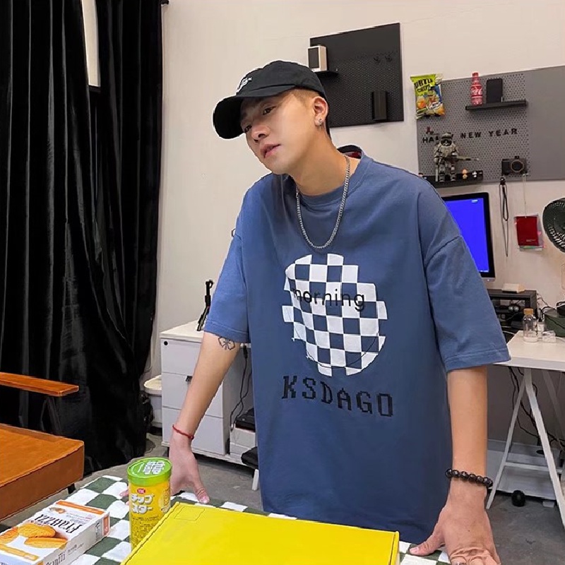 Áo Thun Tay Ngắn Cổ Tròn In Hình Thương Hiệu Thời Trang Cho Nam Size M-5XL