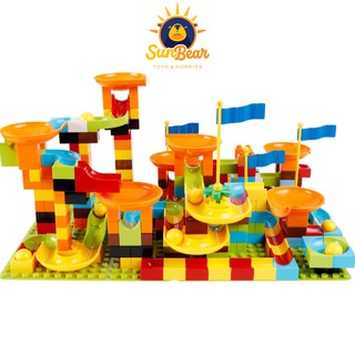 Bộ xếp hình LEGO cầu trượt thả bi loại to từ 86 đến 460, 520 chi tiết cho bé - Sun Bear