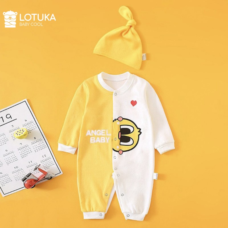 Bộ body Đùi Cộc Tay Lotuka Bé Trai Bé Gái Dễ Thương, Quần Áo Liền Thân Cho Bé Sơ Sinh Vải Cotton Mềm Mịn Size 3-12kg