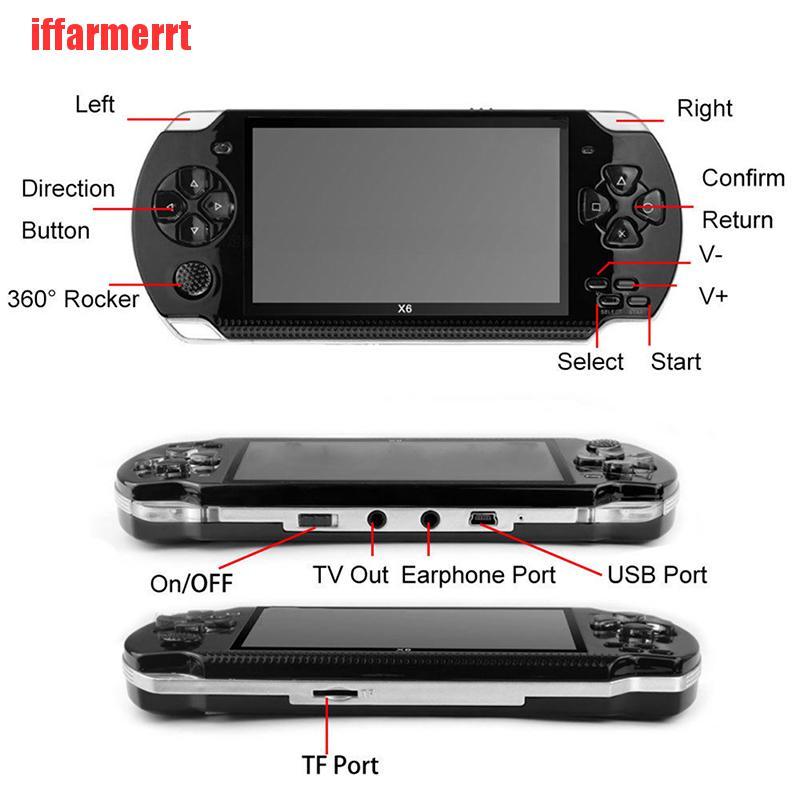 Máy Chơi Game Cầm Tay Psp X6 8g 32 Bit 4.3" Có 10000 Trò Chơi