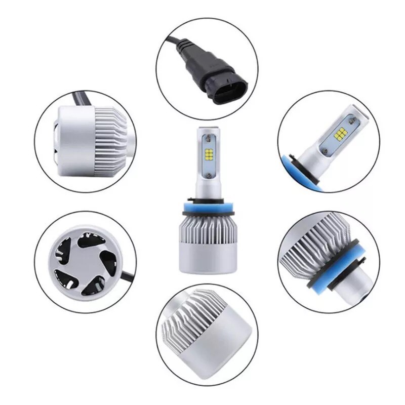 Bộ 2 bóng đèn LED S2 CSP ôtô H1,H4,H7,H11 36W 6000K