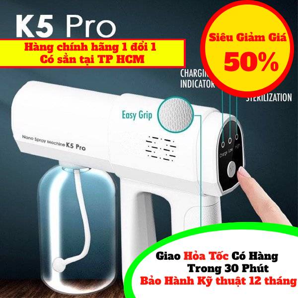 máy phung khử khuẩn Nano Spray K5 PRO chính hãng 1 ĐỔI 1 .