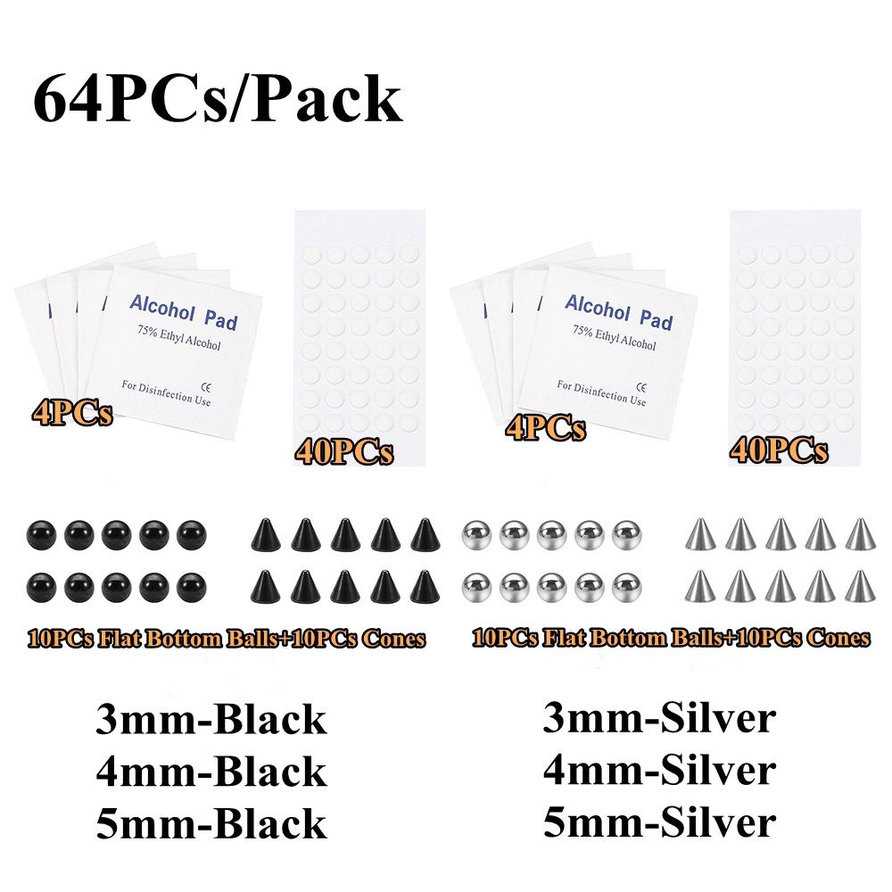 Khuyên xỏ mũi giả màu đen bằng thép không gỉ thời trang