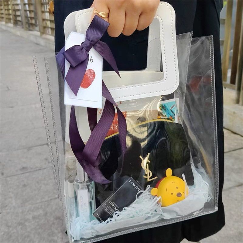 Túi Tote Pvc Trong Suốt Dùng Đựng Kẹo Cưới/ Quà Tặng Dịp Lễ Tình Nhân