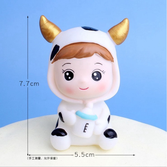 tượng em bé [FREESHIP❤️] cặp đôi bé bò sữa trang trí bánh