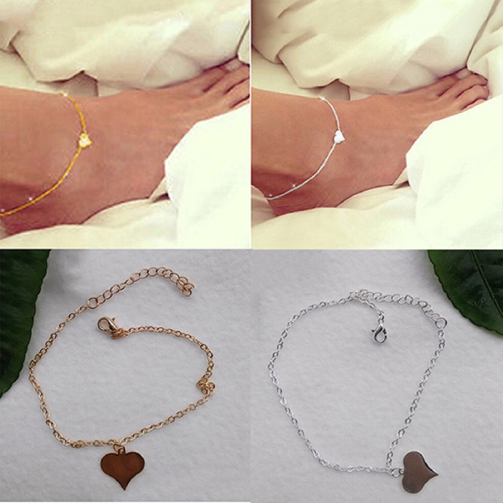 Lắc Chân Hợp Kim Hình Trái Tim Tình Yêu Xinh Xắn