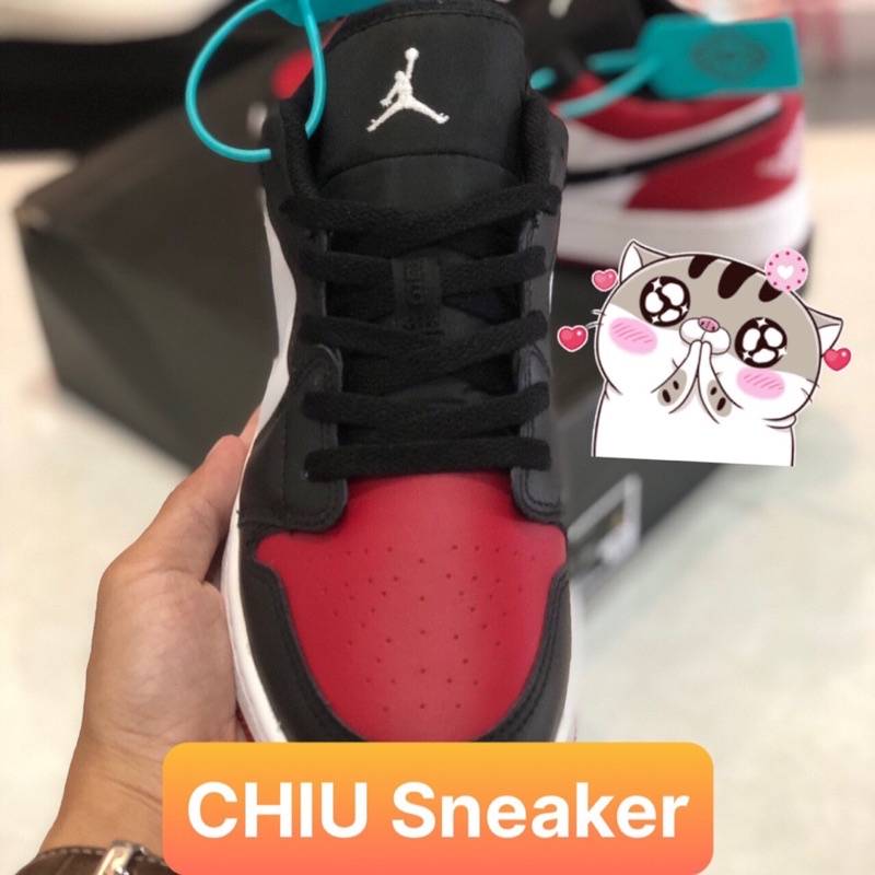 Giày thể thao Sneaker jd1 cổ thấp đen đỏ phiên bản cao cấp giày Sneaker Jordan low bred toe cao cấp