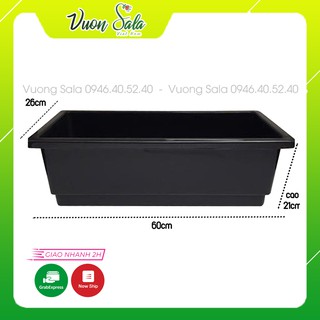 Chậu trồng cây thông minh MÀU ĐEN 60x26x21cm