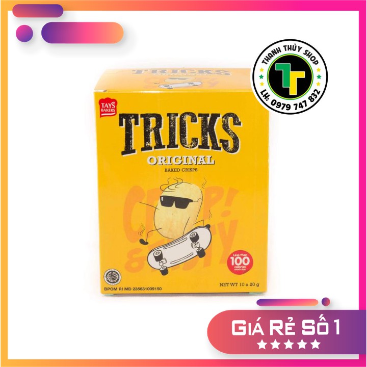 Combo 03 hộp - Bánh khoai tây lát hiệu Tricks đến từ Indonesia nhiều vị ngon không thể tả loại 72g