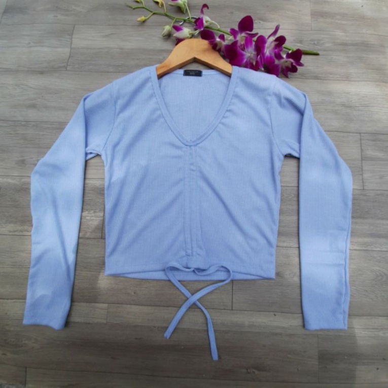 ÁO TAY DÀI RÚT NGỰC CROPTOP