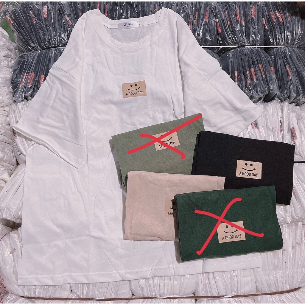 Áo Thun 3158 Mặt Cười Good PEONYB Nữ [FREESHIP]  Phông form rộng tay lỡ in hình vintage phong cách hàn quốc Ulzzang