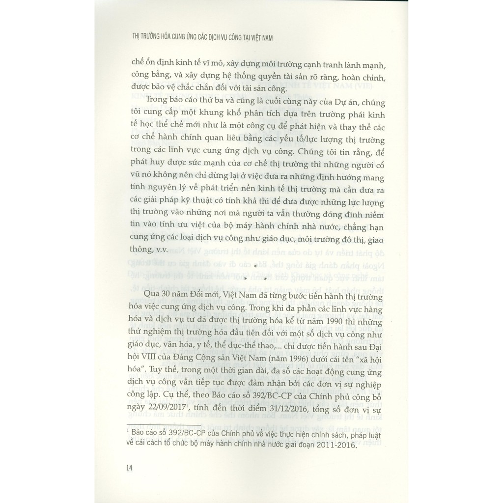 Sách - Báo Cáo Nghiên Cứu Kinh Tế - Thị Trường Hóa Cung Ứng Các Dịch Vụ Cong Tại Việt Nam