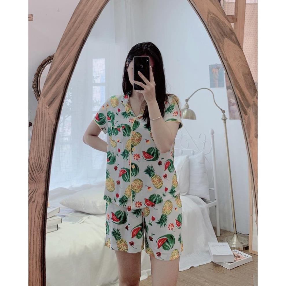 Bộ đồ mặc nhà quần đùi áo cộc Pijama nữ Việt Thắng chất lanh mềm mát mùa hè B03.2210 ⚡ 