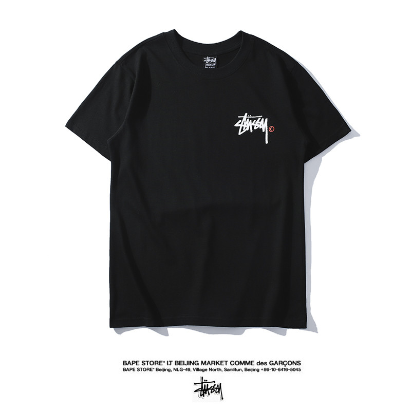 Áo Thun Cotton Tay Ngắn In Chữ Stussy Cá Tính Cho Nam Và Nữ