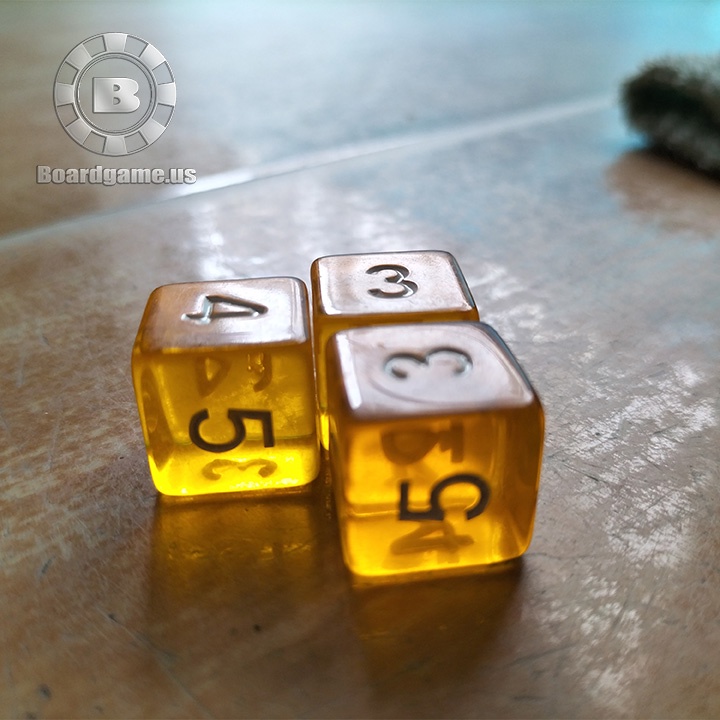 Bộ 5 viên xí ngầu mặt số màu trong suốt 16mm