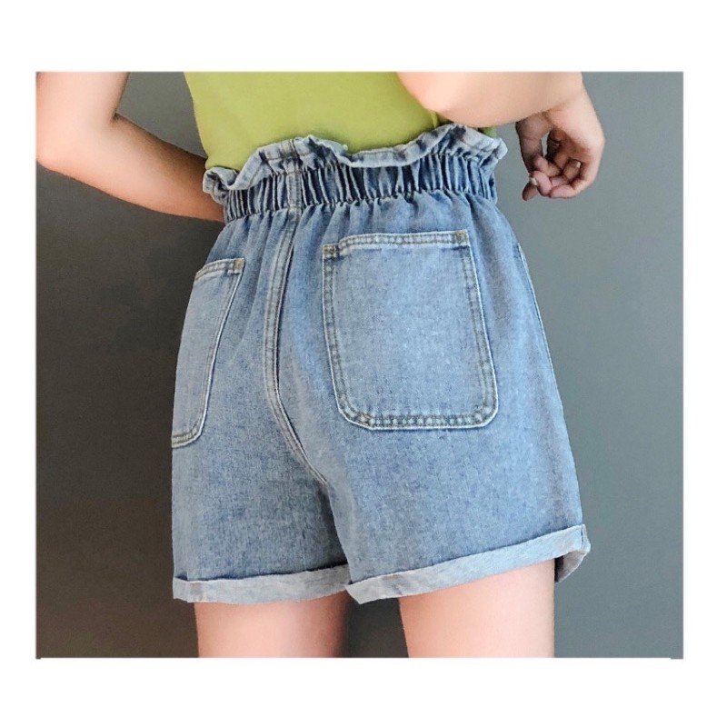 quần short màu xanh nhạt big size lưng thun cài nút  70-90kg
