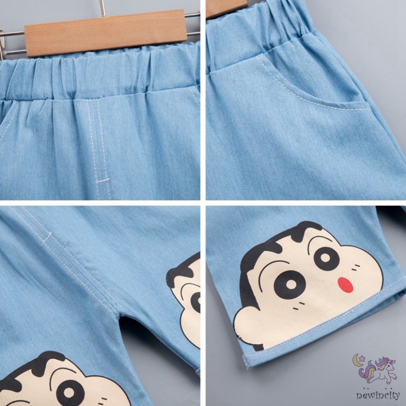 Set áo thun tay ngắn họa tiết hoạt hình kèm quần short thời trang cho bé trai