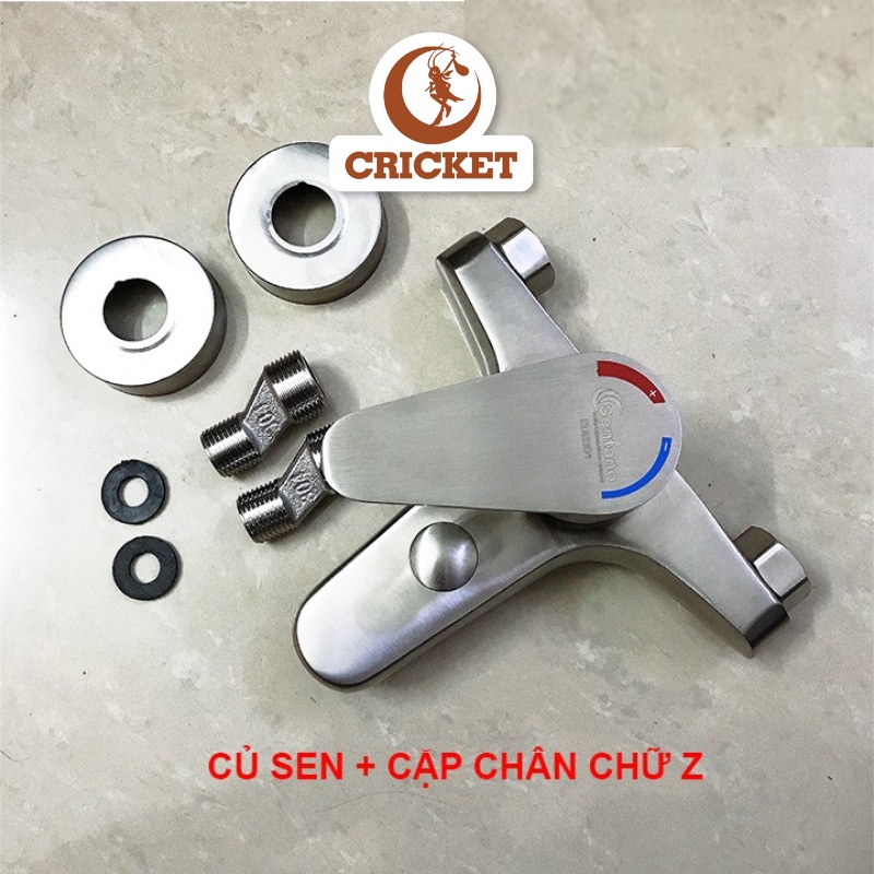 Bộ củ sen tắm kiểu tròn Sentano (KB203) dùng cho nguồn nước nóng lạnh (INOX 304) - Hàng chính hãng