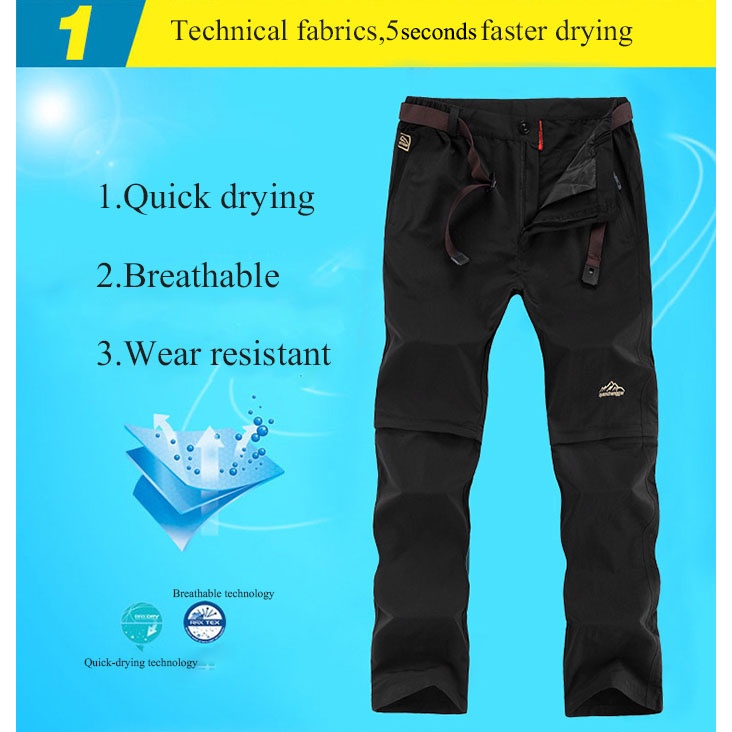 _Outdoor Quần Dài Thể Thao Cắm Trại Leo Núi Nhanh Khô Chống Thấm Nước Seluar Cho Nam