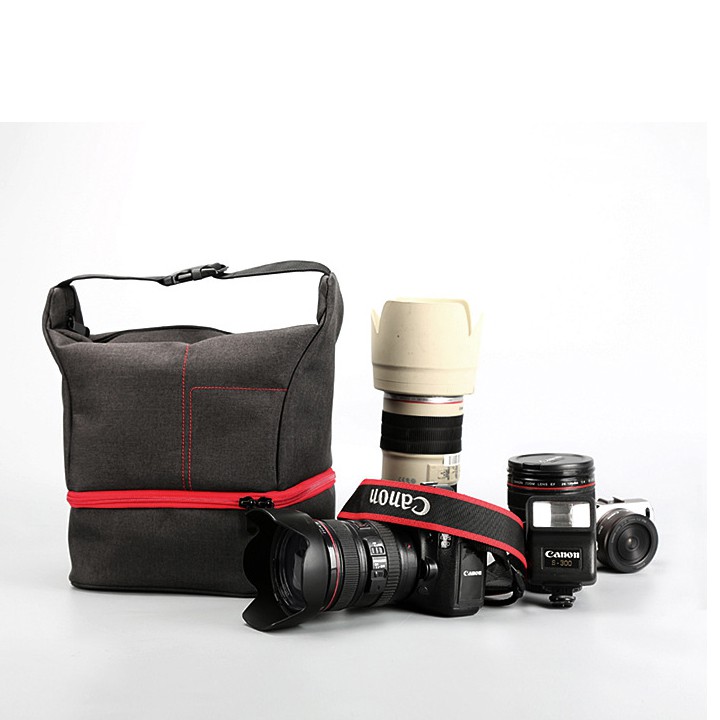 Xả Túi đựng máy ảnh Huwang 1 body 2 lens_RE0155