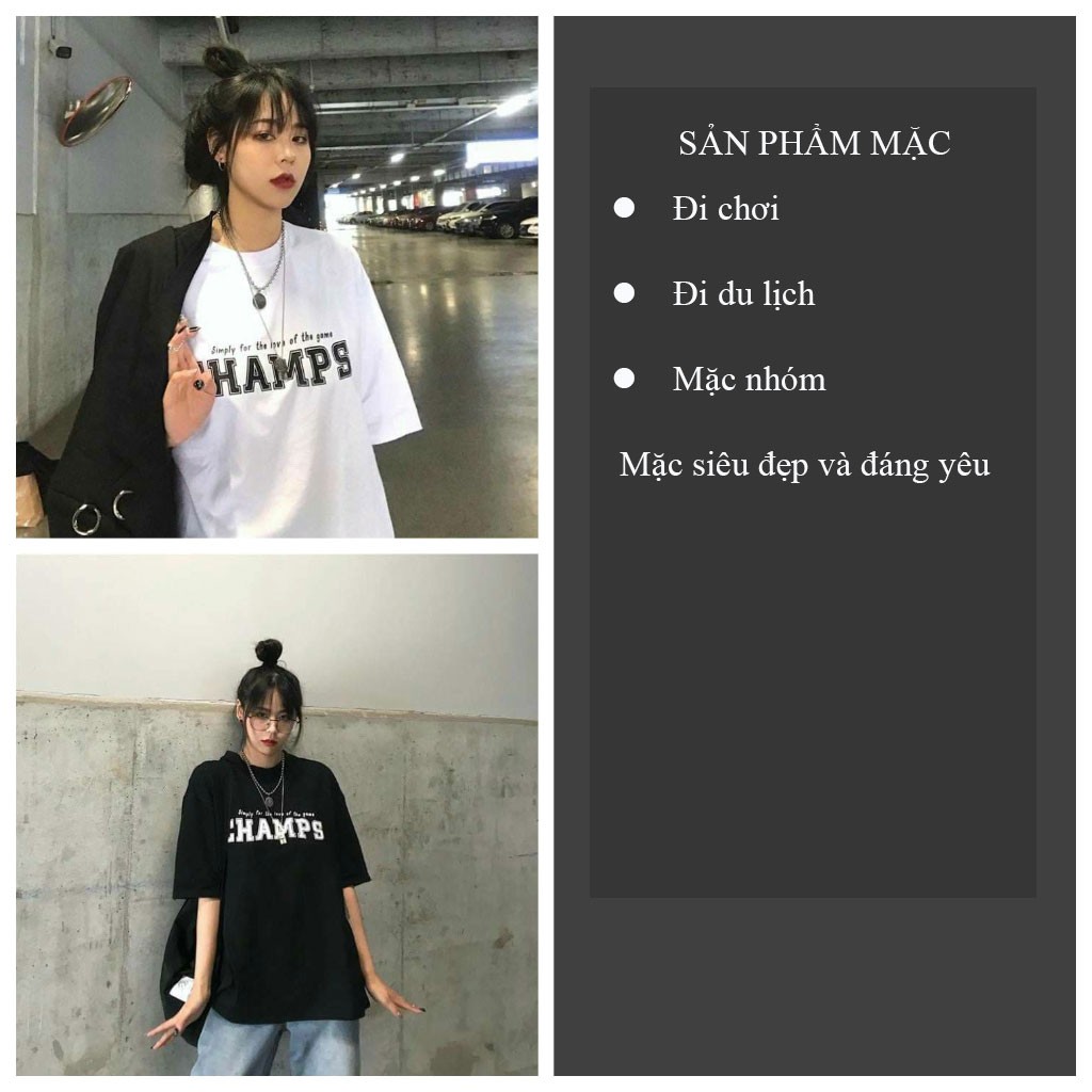 Áo thun tay lỡ Unisex áo phông form rộng nam nữ CHAMP chất thun cotton - VIETSTAR | BigBuy360 - bigbuy360.vn