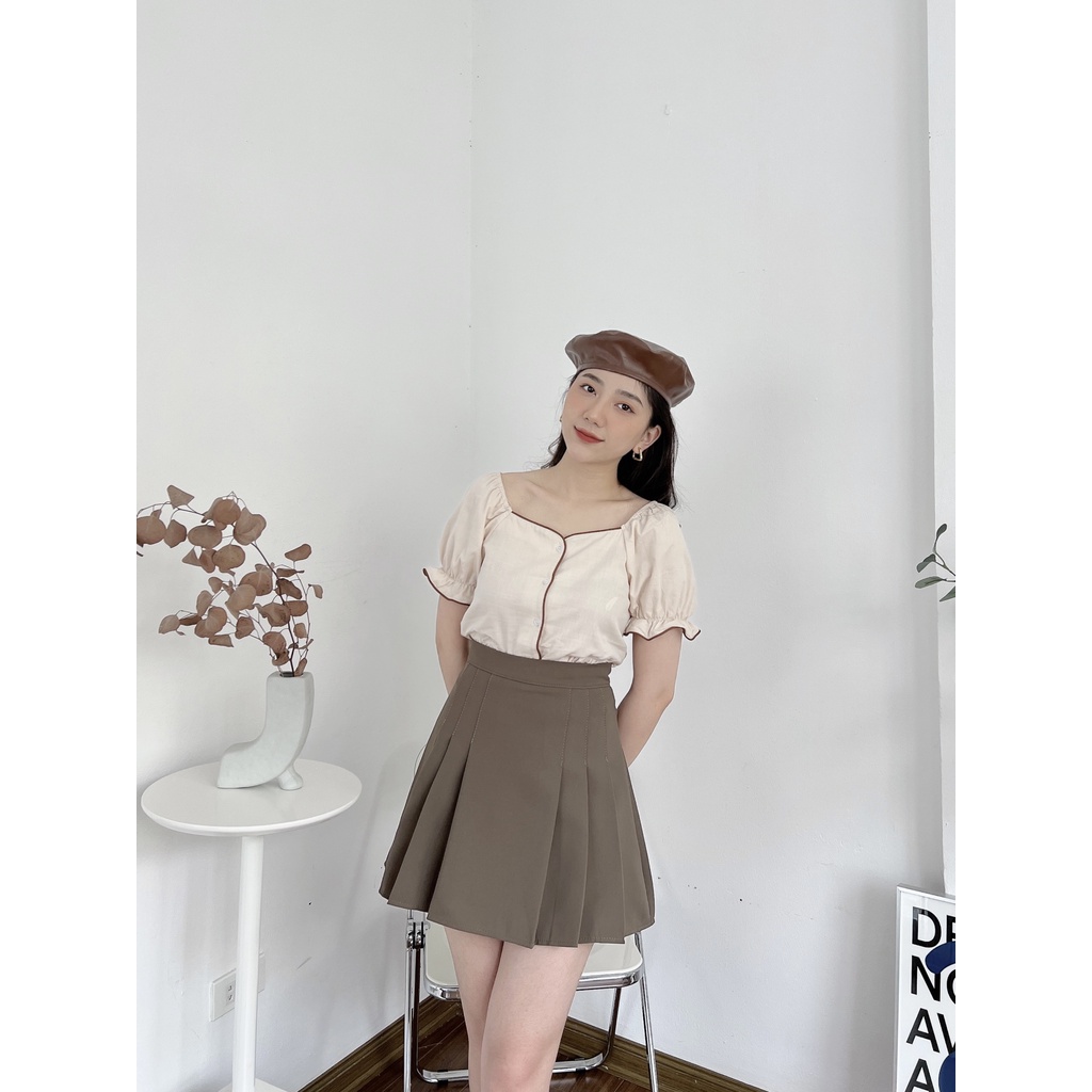 ÁO PEPLUM VIỀN KHÁC MÀU