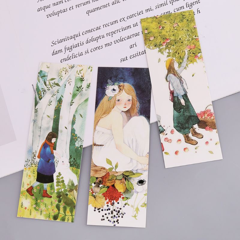 Set 30 Thẻ Đánh Dấu Trang Sách Hình Cô Gái Xinh Xắn