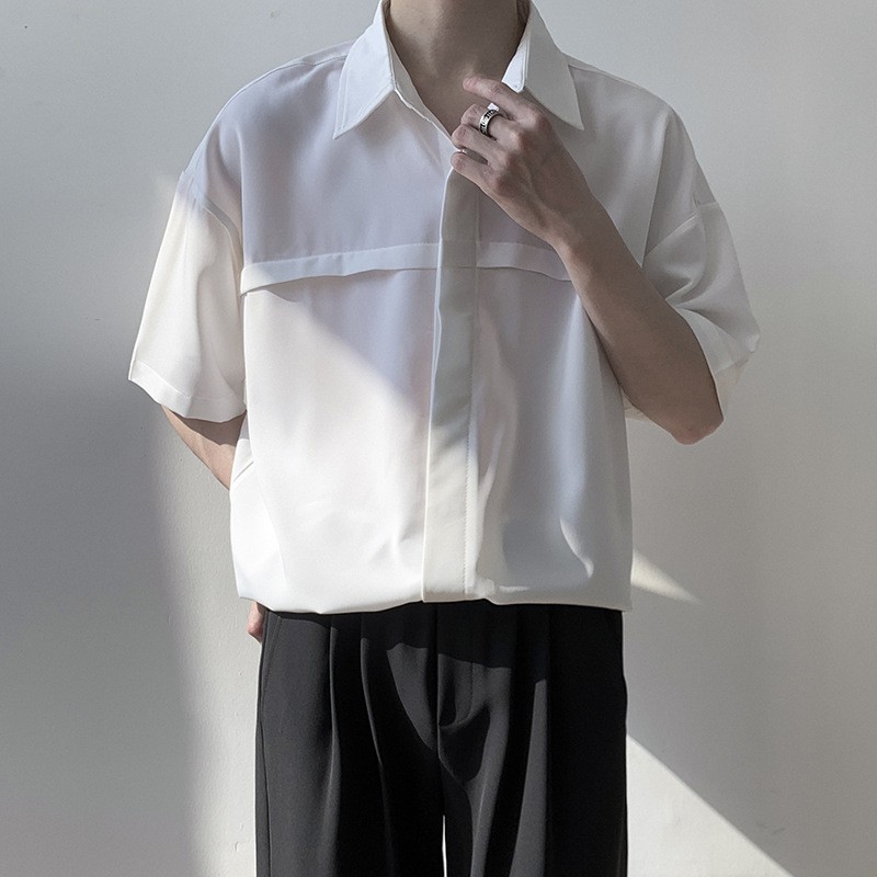 Áo sơ mi nam trắng ngắn tay form rộng, áo sơ mi nam thể thao thời trang dạo phố mùa hè freeship mã SM07 | BigBuy360 - bigbuy360.vn