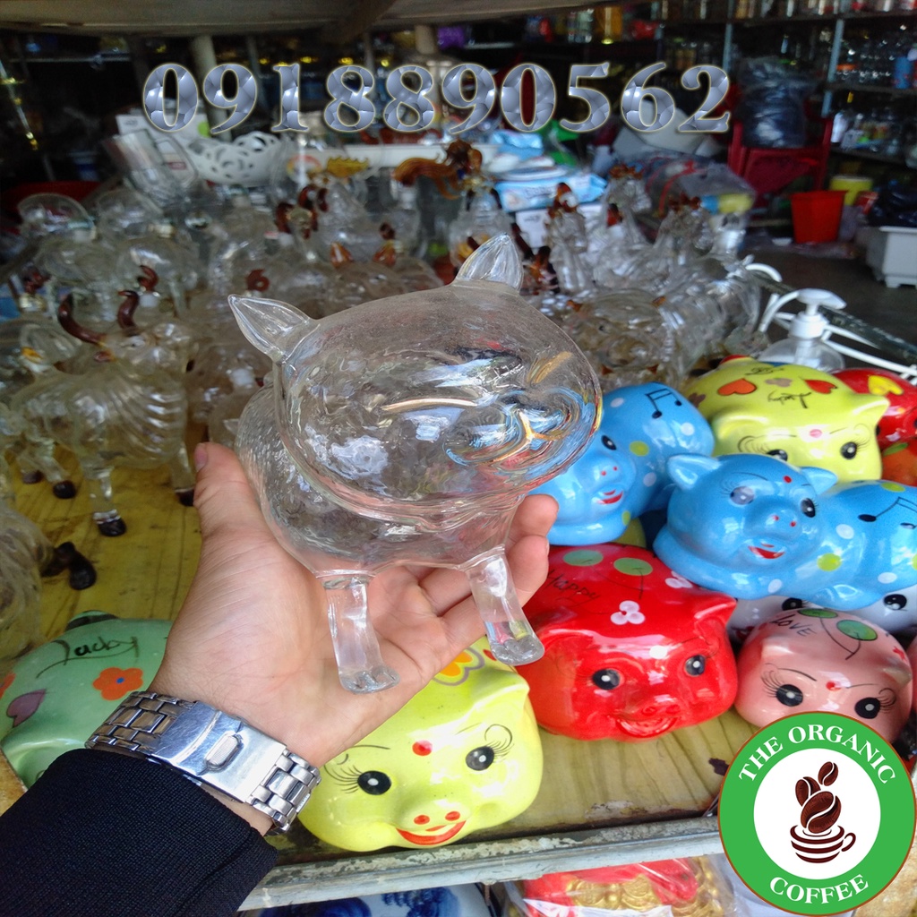 Chai Thủy Tinh Đựng Rượu 1 Lít cao cấp mẫu Con Mèo – Vỏ chai rượu 12 con giáp làm quà tân gia, quà sinh nhật