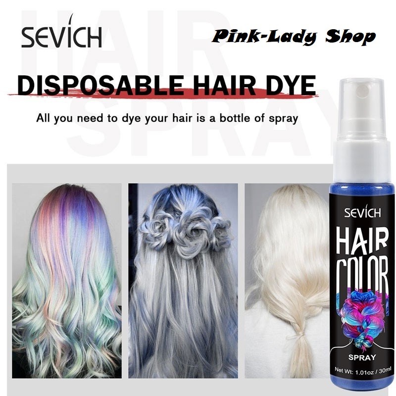 Chai Gôm Xịt Tóc Mầu Xám Khói Đổi Mầu Tóc Tạm Thời Sevich 30ml/hộp Giữ Nếp, Đổi Mầu Tóc.